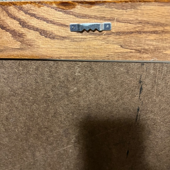 Vintage wooden Framed Signed by Artis lanscape - Artchitecture drawing 21” paper - Picture 11 of 12